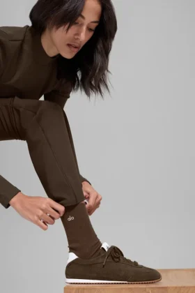 Chaussettes unisexes mi-mollet discrètes – Espresso