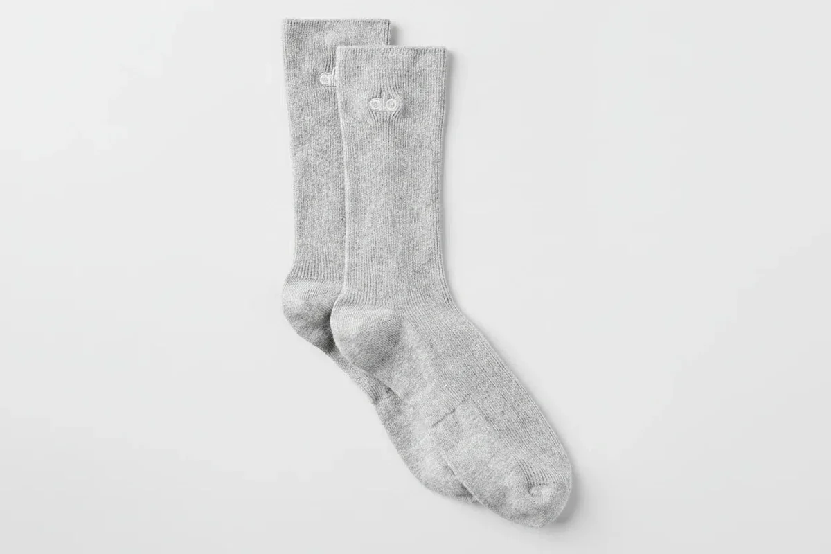 Chaussettes unisexes mi-mollet discrètes - Gris chiné athlétique