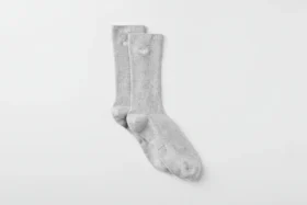 Chaussettes unisexes mi-mollet discrètes - Gris chiné athlétique
