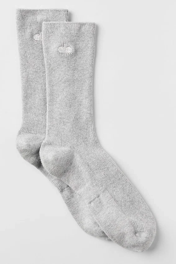 Chaussettes unisexes mi-mollet discrètes - Gris chiné athlétique