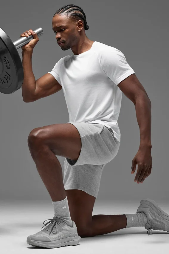 Chaussettes unisexes mi-mollet discrètes - Gris chiné athlétique