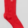 Chaussettes unisexes mi-mollet discrètes - Rouge vif