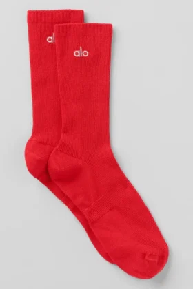 Chaussettes unisexes mi-mollet discrètes - Rouge vif