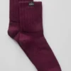 Chaussettes unisexes mi-mollet froncées - Bordeaux