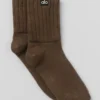 Chaussettes unisexes mi-mollet froncées - Espresso