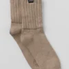 Chaussettes unisexes mi-mollet froncées - Gravel