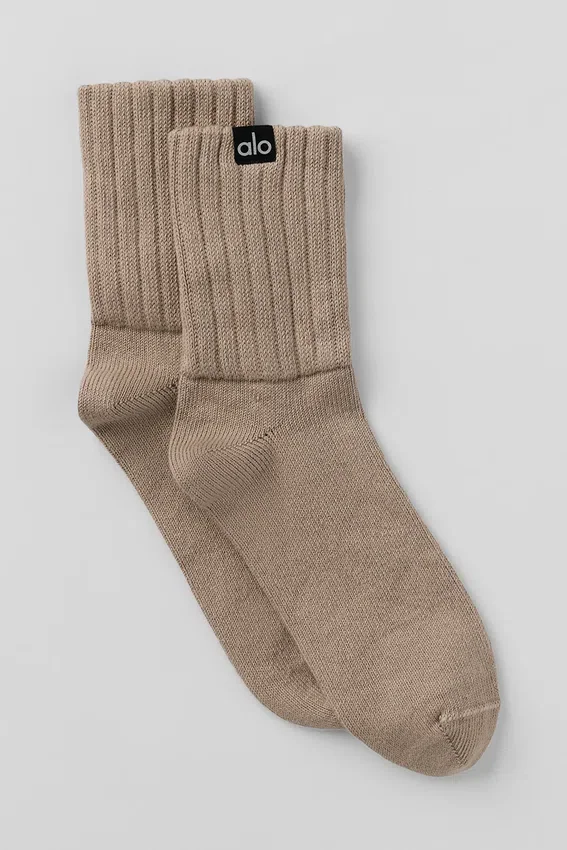 Chaussettes unisexes mi-mollet froncées - Gravel