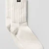 Chaussettes unisexes mi-mollet froncées - Ivoire