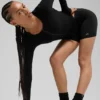 Chaussettes unisexes mi-mollet froncées - Noir