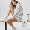 Chaussettes unisexes mi-mollet style rétro - Blanc chiné/Gris
