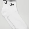 Chaussettes unisexes mi-mollet style rétro - Blanc/Noir