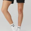 Chaussettes unisexes mi-mollet style rétro - Blanc/Noir