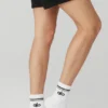 Chaussettes unisexes mi-mollet style rétro - Blanc/Noir