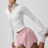 Chaussettes unisexes mi-mollet style rétro - Blanc/Rose vintage