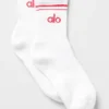 Chaussettes unisexes mi-mollet style rétro - Blanc/Rouge bonbon