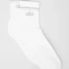 Chaussettes unisexes mi-mollet style rétro - Blanc/Titane