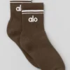 Chaussettes unisexes mi-mollet style rétro - Espresso/Blanc