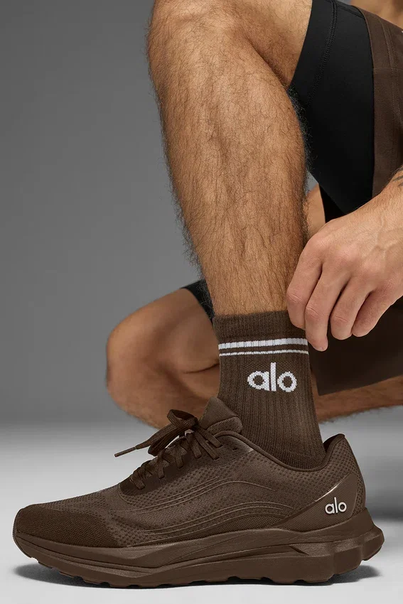 Chaussettes unisexes mi-mollet style rétro - Espresso/Blanc