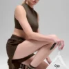 Chaussettes unisexes mi-mollet style rétro - Espresso/Blanc