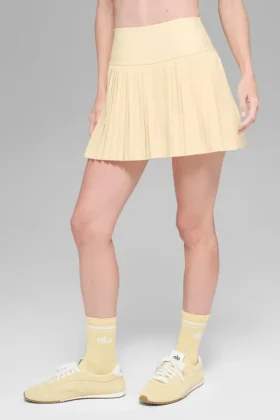 Chaussettes unisexes mi-mollet style rétro – Jaune bougie/Blanc