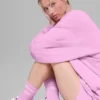 Chaussettes unisexes mi-mollet style rétro - Rose bonbon/Blanc