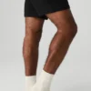 Chaussettes unisexes mi-mollet « Throwback » - Beige clair/Blanc