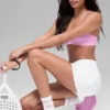 Chaussettes unisexes mi-mollet « Throwback » - Blanc/Rose bonbon