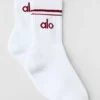 Chaussettes unisexes mi-mollet « Throwback » - Blanc/Rouge « Summer Romance »