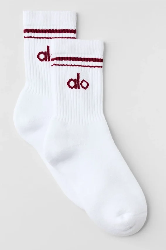 Chaussettes unisexes mi-mollet « Throwback » - Blanc/Rouge « Summer Romance »