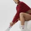 Chaussettes unisexes mi-mollet « Throwback » - Blanc/Rouge « Summer Romance »