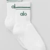 Chaussettes unisexes mi-mollet « Throwback » - Blanc/Vert trèfle
