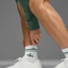 Chaussettes unisexes mi-mollet « Throwback » - Blanc/Vert trèfle