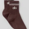 Chaussettes unisexes mi-mollet « Throwback » - Brownstone/Blanc