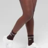 Chaussettes unisexes mi-mollet « Throwback » - Brownstone/Blanc