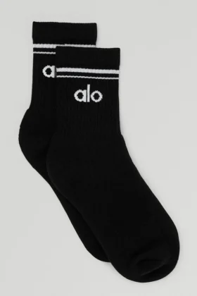 Chaussettes unisexes mi-mollet « Throwback » - Noir/Blanc