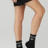 Chaussettes unisexes mi-mollet « Throwback » - Noir/Blanc