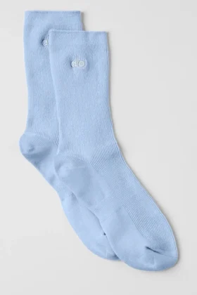 Chaussettes unisexes mi-mollet « Understated » - Bleu coquillage
