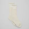 Chaussettes unisexes « Throwback » - Beige clair/Blanc