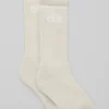 Chaussettes unisexes « Throwback » - Beige clair/Blanc