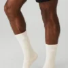 Chaussettes unisexes « Throwback » - Beige clair/Blanc