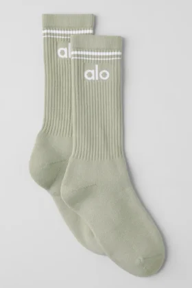 Chaussettes unisexes Throwback - Calcaire/Blanc