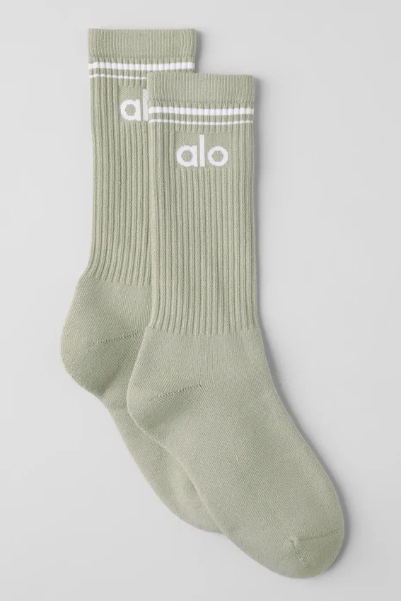 Chaussettes unisexes Throwback - Calcaire/Blanc