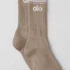 Chaussettes unisexes Throwback - Gravel/Blanc