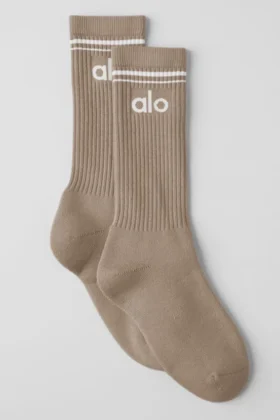 Chaussettes unisexes Throwback - Gravel/Blanc