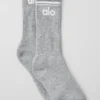 Chaussettes unisexes Throwback - Gris chiné athlétique/Blanc