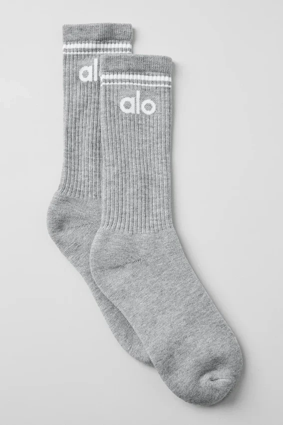 Chaussettes unisexes Throwback - Gris chiné athlétique/Blanc