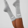 Chaussettes unisexes Throwback - Gris chiné athlétique/Blanc