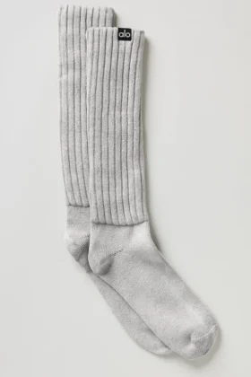 Chaussettes unisexes « Washed Scrunch » - Gris brumeux délavé