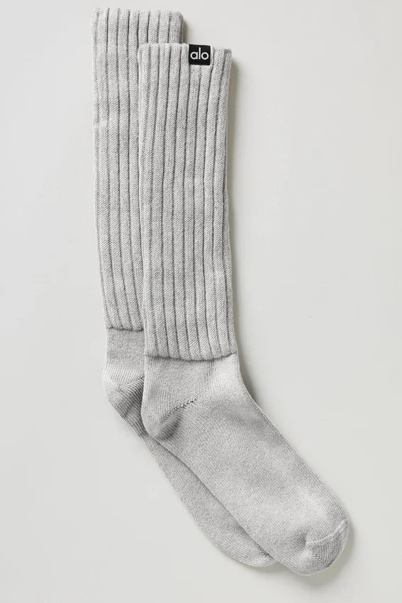 Chaussettes unisexes « Washed Scrunch » - Gris brumeux délavé