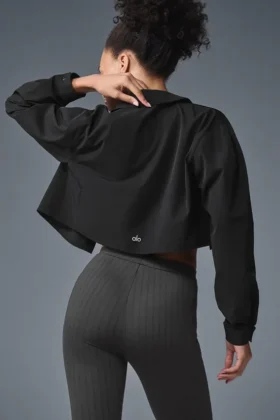Chemise boutonnée courte « Take Me Out » – Noir